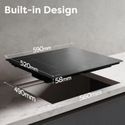 CIARRA Built-in 4 Zones Induction Hob, Integrated Electric Cooktop With 1 Flex Zone 7200W-CD4BFBIH -Kitchen Appliances Shop 36409494 5