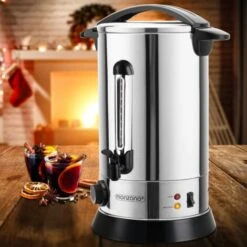 Monzana Mulled Wine Kettle 8.8L Stainless Steel Hot Drink Dispenser Temperature Setting 30-110°C Including Drip Tray 20 Litre -Kitchen Appliances Shop 36599960 4