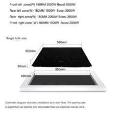 Livingandhome Black Electric Induction Hob Built In Hot Plates 4 Zones Cooker Touch Controls -Kitchen Appliances Shop 39665149 5