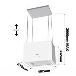 CIARRA 48cm Island Hood 700m3/h With 4-speed Extraction Class A++ Ceiling Hood-CD4850S -Kitchen Appliances Shop 42185722 5