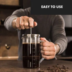 Klarstein Glaswerk Ristretto, French Press, 0.35 Litre, Borosilicate Glass, Stainless Steel, Walnut Wood -Kitchen Appliances Shop 42770286 3