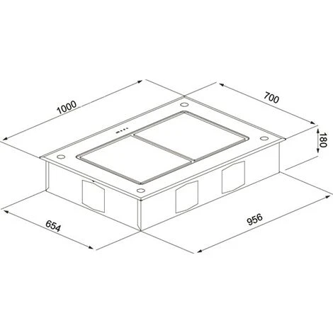 Gemini 100 X 70cm Ceiling Hood With External Motor 4 Gemini 100 X 70cm Ceiling Hood With External Motor - Image 2