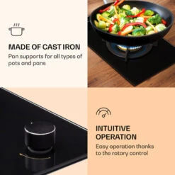 Klarstein Goldflame Gas Hob 1 Wok Burner Glass Ceramic 9 Klarstein Goldflame Gas Hob 1 Wok Burner Glass Ceramic -Kitchen Appliances Shop 51308740 3