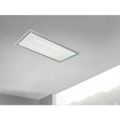 ViandPro - Aria Flush Fit Ceiling Hood 90 X 30 Black - White Glass / Stainless Steel