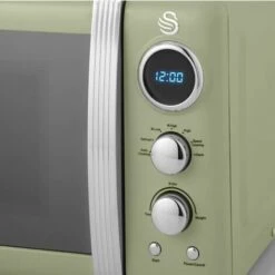 Swan Retro 800W LED Digital Microwave Green -Kitchen Appliances Shop 53434704 5