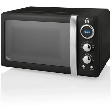 Swan Retro 800W LED Digital Microwave Black 4 Swan Retro 800W LED Digital Microwave Black - Image 2