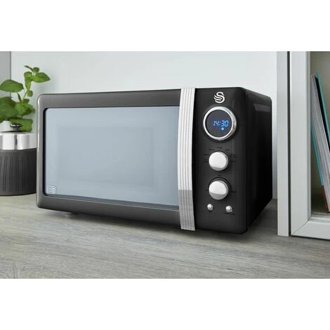 Swan Retro 800W LED Digital Microwave Black 5 Swan Retro 800W LED Digital Microwave Black - Image 3