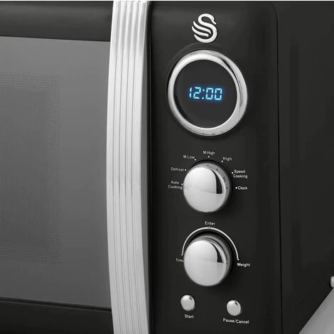 Swan Retro 800W LED Digital Microwave Black 7 Swan Retro 800W LED Digital Microwave Black - Image 5