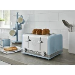 Swan 4 Slice Retro Blue Toaster -Kitchen Appliances Shop 53434755 4