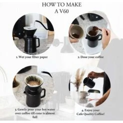 500ML Pour Coffee Maker Set, Premium Ceramic V60 Dripper And Decanter, 1-2 Cup Home Filter Coffee Maker (Black) 9 500ML Pour Coffee Maker Set, Premium Ceramic V60 Dripper And Decanter, 1-2 Cup Home Filter Coffee Maker (Black) -Kitchen Appliances Shop 60699814 3