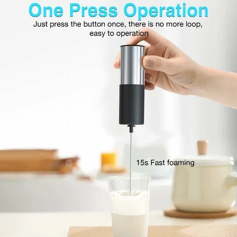 Handheld Milk Frother, Electric Milk Blender Froth Machine, Stirred Beverage Blender For Latte, Cappuccino, Hot Chocolate, Drinks, High Speed 14000 RPM (battery Not Included, With Stand) 4 Handheld Milk Frother, Electric Milk Blender Froth Machine, Stirred Beverage Blender For Latte, Cappuccino, Hot Chocolate, Drinks, High Speed 14000 RPM (battery Not Included, With Stand) - Image 2