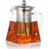 Square Glass Teapot With Infuser, 500 Ml Borosilicate Tea Pot With Strainer, Clear Leaf Tea Pots For Loose Tea -Kitchen Appliances Shop 60699916 1