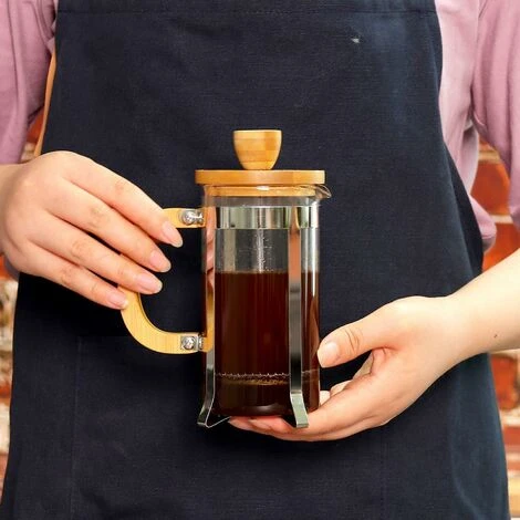 French Press Coffee Maker, Cafetiere Coffee Plunger 350ml 12oz 1-2 Cup, Small Tea Press Borosilicate Glass With Bamboo Handle 7 French Press Coffee Maker, Cafetiere Coffee Plunger 350ml 12oz 1-2 Cup, Small Tea Press Borosilicate Glass With Bamboo Handle - Image 5