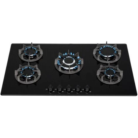SIA BGH90BL 90cm Black 5 Burner Gas On Glass Hob Cast Iron Supports LPG Kit 3 SIA BGH90BL 90cm Black 5 Burner Gas On Glass Hob Cast Iron Supports LPG Kit