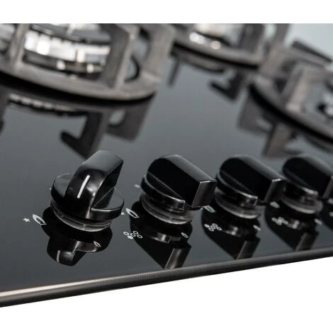 SIA BGH90BL 90cm Black 5 Burner Gas On Glass Hob Cast Iron Supports LPG Kit 5 SIA BGH90BL 90cm Black 5 Burner Gas On Glass Hob Cast Iron Supports LPG Kit - Image 3