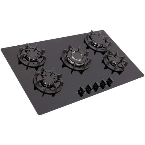 SIA BGH90BL 90cm Black 5 Burner Gas On Glass Hob Cast Iron Supports LPG Kit 7 SIA BGH90BL 90cm Black 5 Burner Gas On Glass Hob Cast Iron Supports LPG Kit - Image 5
