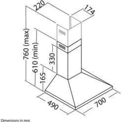 SIA CHL70BL 70cm Chimney Cooker Hood Kitchen Extractor Fan In Black -Kitchen Appliances Shop 65334535 4