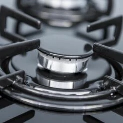 SIA GHG612BL 60cm Black 4 Burner Gas On Glass Hob With Enamel Pan Stands & FFD -Kitchen Appliances Shop 65334540 2