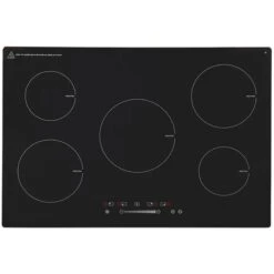 SIA INDH75BL 75cm Black Touch Control 5 Zone Induction Hob With Child Lock