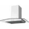 SIA CGH60WH 60cm White Curved Glass Chimney Cooker Hood Kitchen Extractor Fan