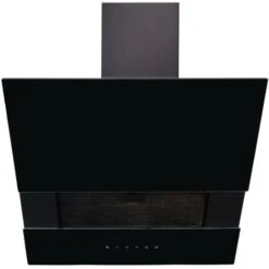 60cm Black Angled Cooker Hood With Sliding Glass Panel - SIA AGTC60BL