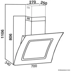 SIA AT71BL 70cm Touch Control Black Angled Glass Cooker Hood Extractor Fan -Kitchen Appliances Shop 65334673 4