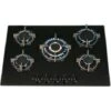 SIA GHG703BL 70cm Black 5 Burner Gas On Glass Hob With Cast Iron Pan Stands -Kitchen Appliances Shop 65334720 1