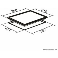 SIA R8 70cm Black 5 Burner Gas On Glass Hob With Cast Iron Pan Stands -Kitchen Appliances Shop 65334755 4