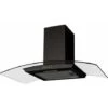 SIA CGH80BL 80cm Curved Glass Chimney Cooker Hood Extractor Fan In Black