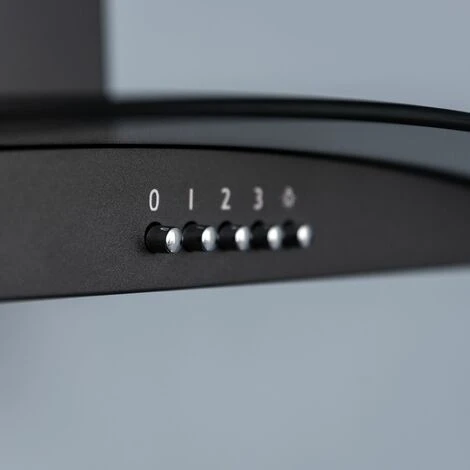 SIA CGH80BL 80cm Curved Glass Chimney Cooker Hood Extractor Fan In Black 5 SIA CGH80BL 80cm Curved Glass Chimney Cooker Hood Extractor Fan In Black - Image 3