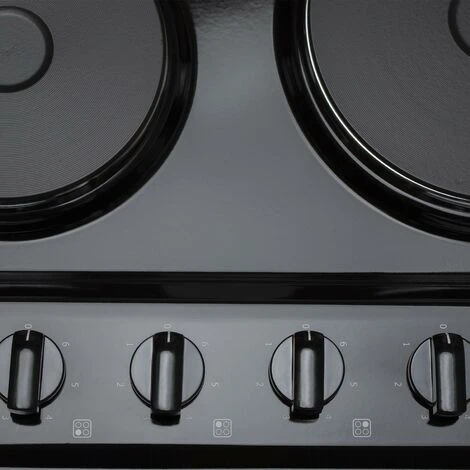 SIA PHP601BL 60cm Black 4 Zone Electric Solid Plate Easy Clean Side Control Hob 4 SIA PHP601BL 60cm Black 4 Zone Electric Solid Plate Easy Clean Side Control Hob - Image 2