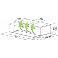 SIA TSH60BL 60cm Black Telescopic Integrated Cooker Hood Kitchen Extractor Fan -Kitchen Appliances Shop 65334809 4