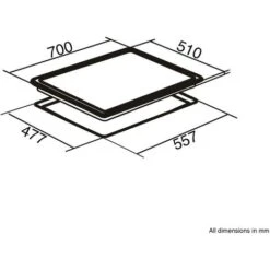 SIA GHG703WH 70cm White 5 Burner Gas On Glass Hob With Cast Iron Pan Stands -Kitchen Appliances Shop 65334842 4