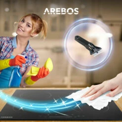 AREBOS Induction Hob 3000W 2 Hobs 30 Cm Autarkic With Sensor Touch Timer Child Safety Overheating Protection Auto Switch-off -Kitchen Appliances Shop 66647182 4