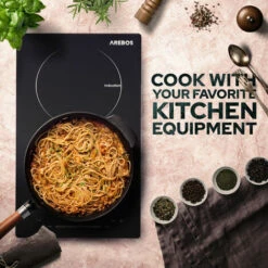 AREBOS Induction Hob 3000W 2 Hobs 30 Cm Autarkic With Sensor Touch Timer Child Safety Overheating Protection Auto Switch-off -Kitchen Appliances Shop 66647182 5