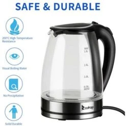 HD-1857-A 220V 2200W 1.8L Electric Glass Kettle UK Plug 11 HD-1857-A 220V 2200W 1.8L Electric Glass Kettle UK Plug -Kitchen Appliances Shop 68011492 5