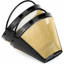 2 Pcs Reusable Coffee Filter Permanent Filter With Stainless Steel Mesh Filter Size 4 For 8-12 Cups Of Coffee Plastic Black -Kitchen Appliances Shop 68106290 3