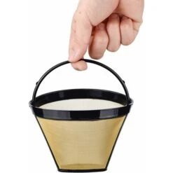 2 Pcs Reusable Coffee Filter Permanent Filter With Stainless Steel Mesh Filter Size 4 For 8-12 Cups Of Coffee Plastic Black -Kitchen Appliances Shop 68106290 4