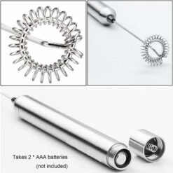 Electric Milk Frother Rod, Stainless Steel Handheld Milk Frother, Battery Operated Electric Motor Frother, Coffee/Latte/Cappuccino/Cream/Macchiato Milk Frother -Kitchen Appliances Shop 68107143 3