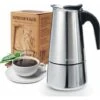 Italian Coffee Maker, Moka Coffee Maker In Stainless Steel Pressure Coffee Maker 200ml Large Capacity Compatible With Induction Hob With Ergonomic Handle -Kitchen Appliances Shop 68261461 1