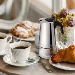 Italian Coffee Maker, Moka Coffee Maker In Stainless Steel Pressure Coffee Maker 200ml Large Capacity Compatible With Induction Hob With Ergonomic Handle -Kitchen Appliances Shop 68261461 5