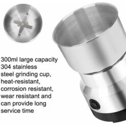 Multipurpose Electric Coffee Bean Grinding Tool Stainless Steel Milling Machine For Seeds Spices Herbs Nuts,EU Plug - EU Plug -Kitchen Appliances Shop 69293016 3