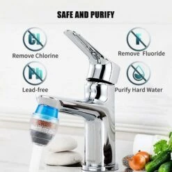 Faucet Water Filter Purifier Kitchen Faucet Filtration Activated Carbon Removes Chlorine Fluoride Heavy Metals Hard Water Softener -Kitchen Appliances Shop 70367410 5