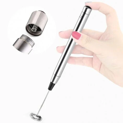 Mini Stainless Steel Milk Frother - Cordless Lightweight Outdoor Coffee Frother Can Be Used For Coffee, Milk, Eggs And Beverages (Stainless Steel) 3 Mini Stainless Steel Milk Frother - Cordless Lightweight Outdoor Coffee Frother Can Be Used For Coffee, Milk, Eggs And Beverages (Stainless Steel)