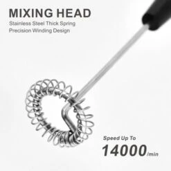 Mini Stainless Steel Milk Frother - Cordless Lightweight Outdoor Coffee Frother Can Be Used For Coffee, Milk, Eggs And Beverages (Stainless Steel) 10 Mini Stainless Steel Milk Frother - Cordless Lightweight Outdoor Coffee Frother Can Be Used For Coffee, Milk, Eggs And Beverages (Stainless Steel) -Kitchen Appliances Shop 71285766 4