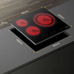 Built-in Ceramic Hob, 3 Zones Electric Cooktop In Black, 5400W Total Output, With Dual Zone Touch Control Timer Child Lock Gasland Chef CH603BF -Kitchen Appliances Shop 71426691 5