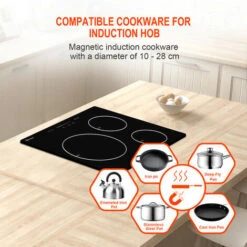 Gasland Chef IH603BF 60cm Built-in Induction Hob, 3 Zones Electric Cooktop 5800W, With Slider Touch Control, Boost Function 9 Gasland Chef IH603BF 60cm Built-in Induction Hob, 3 Zones Electric Cooktop 5800W, With Slider Touch Control, Boost Function -Kitchen Appliances Shop 71426694 3