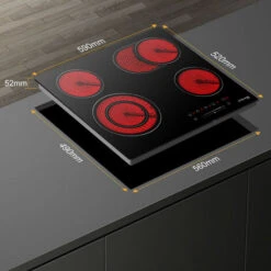 Built-in Ceramic Hob, 4 Zones Electric Cooktop In Black, 6600W Total Output, With Dual & Oval Zone Touch Control Timer Child Lock Gasland Chef CH604BF -Kitchen Appliances Shop 71426699 5