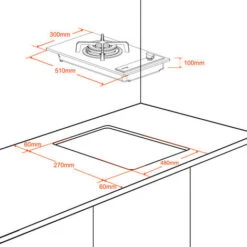Built-in Gas Hob, Black Tempered Glass Gas Cooktop, 3.4kW Triple Ring Burner Gasland Chef GH12BF -Kitchen Appliances Shop 71426703 5