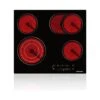 Ceramic Hob Built-in, Black Glass Electric Cooktop, 4 Zones Cooker Touch Controls With STOP+GO Function, Timer & Child Lock, 6.7kW [Energy Class A+] Thermomate CHTB604